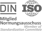 [Translate to English:] DIN ISO Mitglied Normungsausschuss Logo